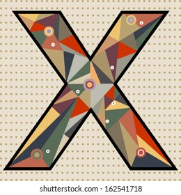 ABC con estampado triangular, letra ornamental X