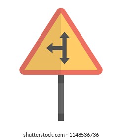 
Triangle with patway, road direction icon

