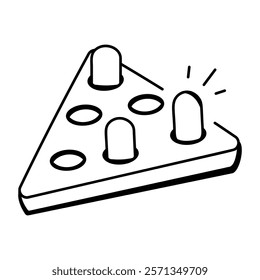 Triangle peg game, doodle style icon 
