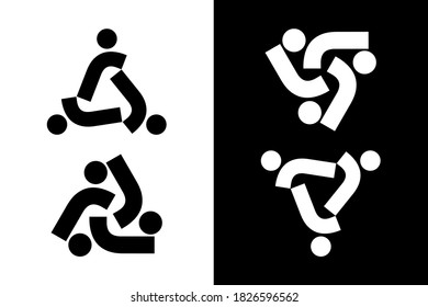 Triangle people concept. Very suitable in various business purposes, also for icon, symbol, logo and many more.