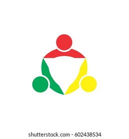 triangle with people logo