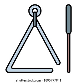 triangle percussion using soft color and filled line style