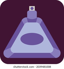 Dreieckiges Parfüm, Illustration, Vektorgrafik, auf weißem Hintergrund.