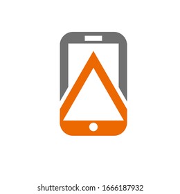 Plantilla vectorial de diseño de logotipo de teléfono triángulo