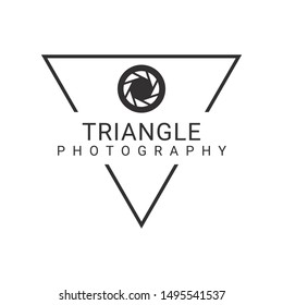 Triangle photography logo design icon vector templae