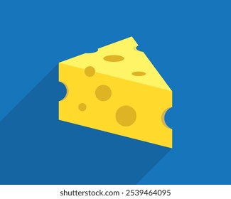 Triangle pieces of yellow cheese vector. Piece, food, isolated, hole, triangle, yellow, swiss, slice, dairy, parmesan, cheese. Can use for infographic, banner, poster, web design.