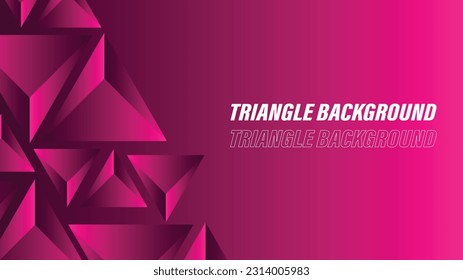 Plantilla de fondo vectorial abstracto de triángulo rosa
