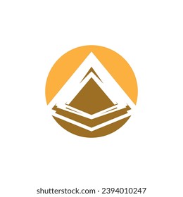 Icono de triángulo piramidal y plantilla de vector de símbolo 