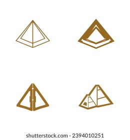 Icono de triángulo piramidal y plantilla de vector de símbolo 