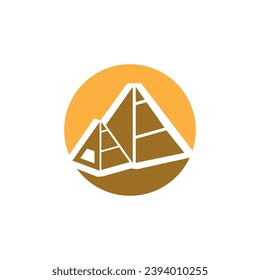 Triangle piramid icon and symbol vector template 