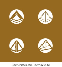 Triangle piramid icon and symbol vector template 