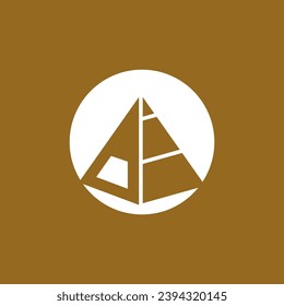 Icono de triángulo piramidal y plantilla de vector de símbolo 