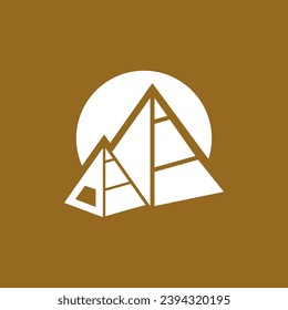 Triangle piramid icon and symbol vector template 
