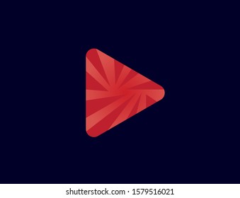 Triangle play button icon design flat illustration vector graphic