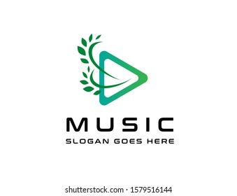 Triangle play button icon design flat illustration vector graphic