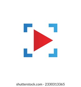 Triangle play button icon logo vector image