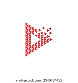 Triangle play media technology logo vector image