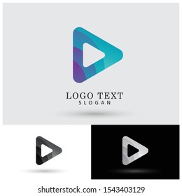 Triangle, Play & Move Logo. Icon & Symbol Vector Template.