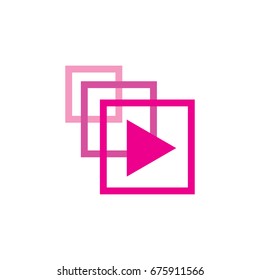 triangle. play symbol in frame symbol vector