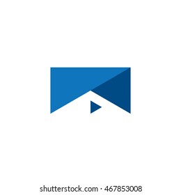 triangle play video icon logo vector