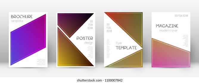 Triangle pleasant template for Brochure, Annual Report, Magazine, Poster, Corporate Presentation, Portfolio, Flyer. Bewitching gradient cover page.