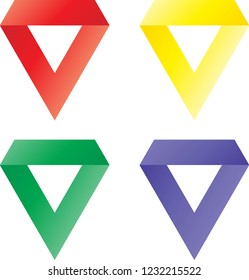 Triangle Pointer Logo Set. Gradient Vector. Colorful Company Icon