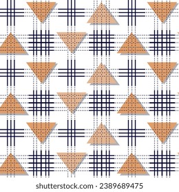 Triangle with Polka dots checkered pattern