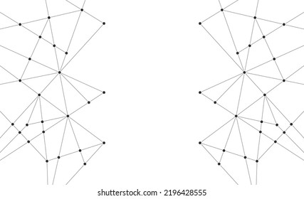 Triangle polygon connected dots and lines background template. Network system linked global graphic vector.