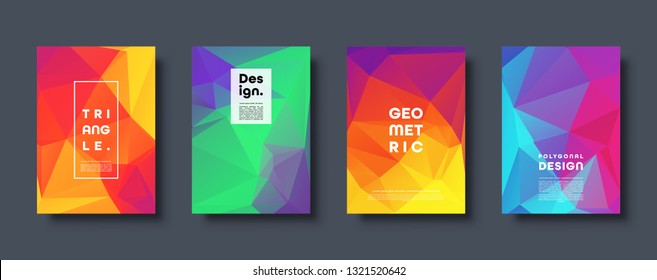 Triangle polygonal abstract background. Colorful gradient design. Low poly shape banner. Vector illustration.