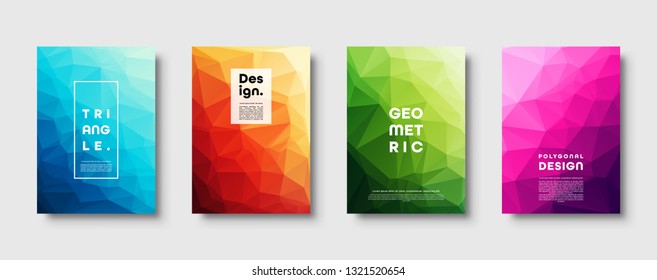 Triangle polygonal abstract background. Colorful gradient design. Low poly shape banner. Vector illustration.