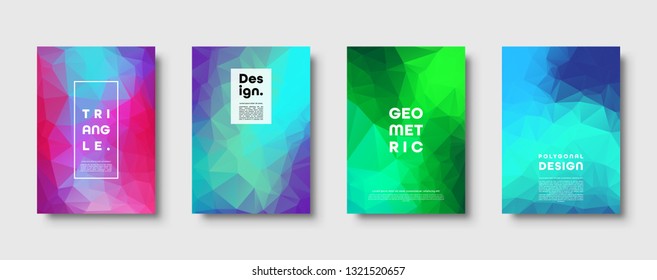 Triangle polygonal abstract background. Colorful gradient design. Low poly shape banner. Vector illustration.