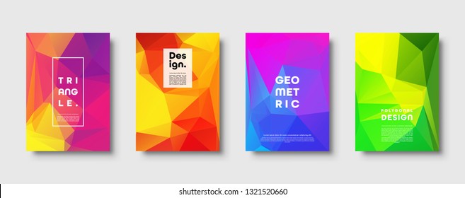 Triangle polygonal abstract background. Colorful gradient design. Low poly shape banner. Vector illustration.