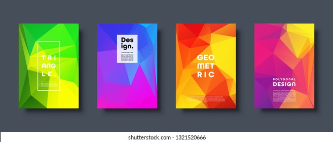 Triangle polygonal abstract background. Colorful gradient design. Low poly shape banner. Vector illustration.