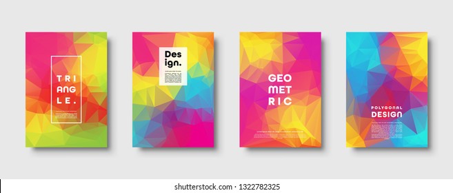 Triangle polygonal abstract background. Colorful gradient design. Low poly shape banner. Vector illustration.