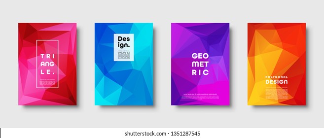 Triangle polygonal abstract background. Colorful gradient design. Low poly shape banner. Vector illustration.