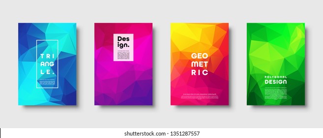 Triangle polygonal abstract background. Colorful gradient design. Low poly shape banner. Vector illustration.
