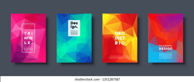 Triangle polygonal abstract background. Colorful gradient design. Low poly shape banner. Vector illustration.