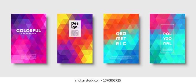 Triangle polygonal abstract background. Colorful gradient design. Low poly shape banner. Vector illustration.
