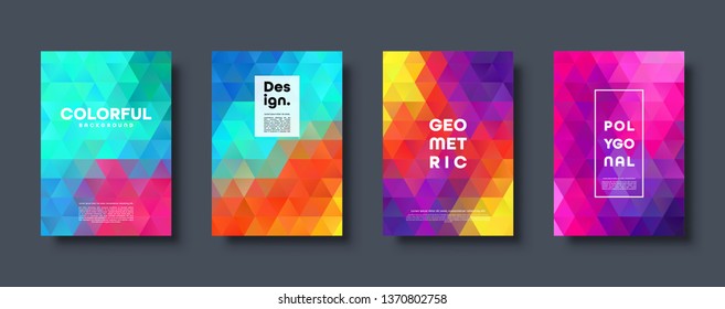 Dreieckiger polygonaler abstrakter Hintergrund. Farbiges Farbverlauf-Design. Banner in Low-Poly-Form. Vektorillustration.