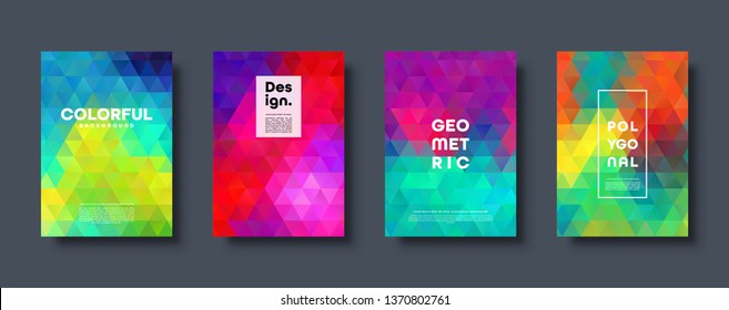 Triangle polygonal abstract background. Colorful gradient design. Low poly shape banner. Vector illustration.