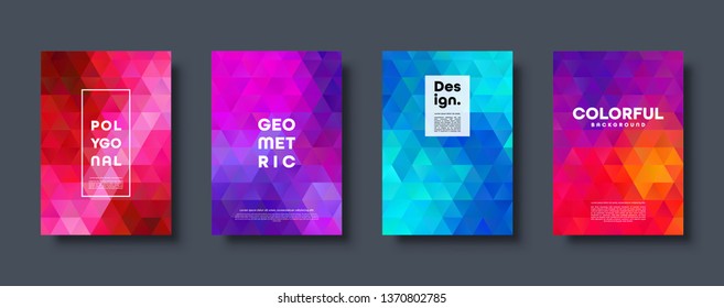 Triangle polygonal abstract background. Colorful gradient design. Low poly shape banner. Vector illustration.