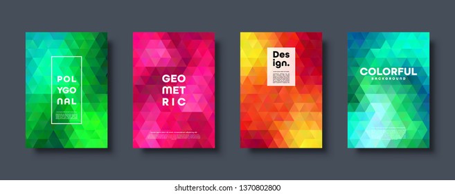 Triangle polygonal abstract background. Colorful gradient design. Low poly shape banner. Vector illustration.