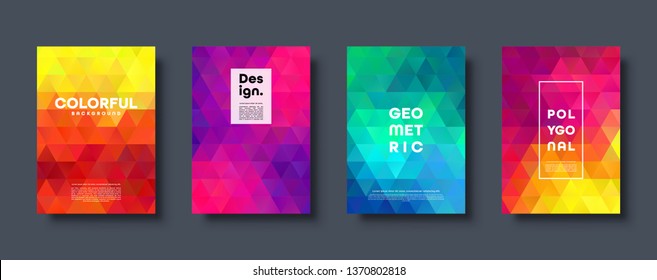 Triangle polygonal abstract background. Colorful gradient design. Low poly shape banner. Vector illustration.