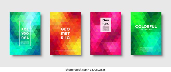 Triangle polygonal abstract background. Colorful gradient design. Low poly shape banner. Vector illustration.