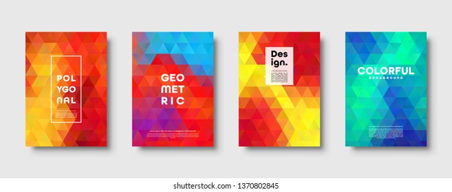 Triangle polygonal abstract background. Colorful gradient design. Low poly shape banner. Vector illustration.