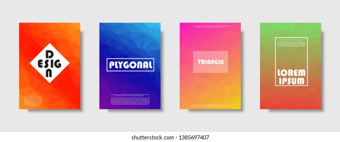 Triangle polygonal abstract background. Colorful gradient design. Low poly shape banner. Vector illustration
