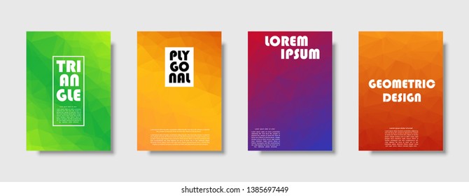 Triangle polygonal abstract background. Colorful gradient design. Low poly shape banner. Vector illustration