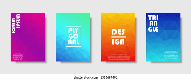 Triangle polygonal abstract background. Colorful gradient design. Low poly shape banner. Vector illustration