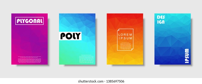 Triangle polygonal abstract background. Colorful gradient design. Low poly shape banner. Vector illustration