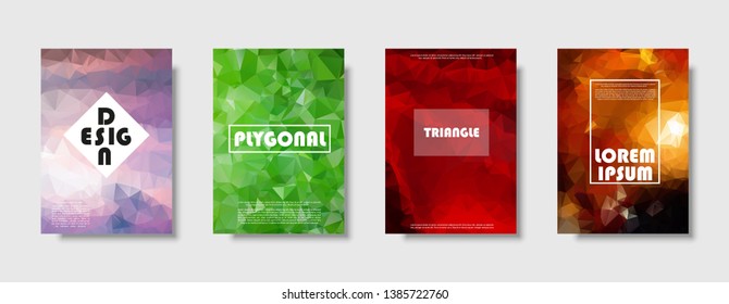 Triangle polygonal abstract background. Colorful gradient design. Low poly shape banner. Vector illustration